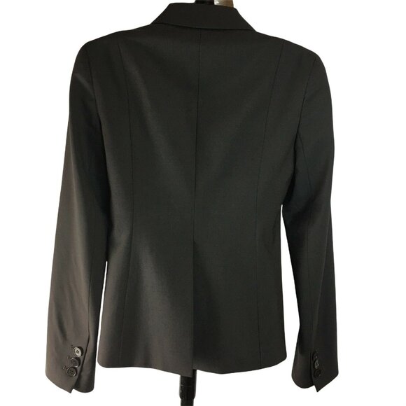 Theory Womens Fitted Wool Blazer Smokey Gray Lined Pockets One Button Size 0 u - Picture 3 of 11